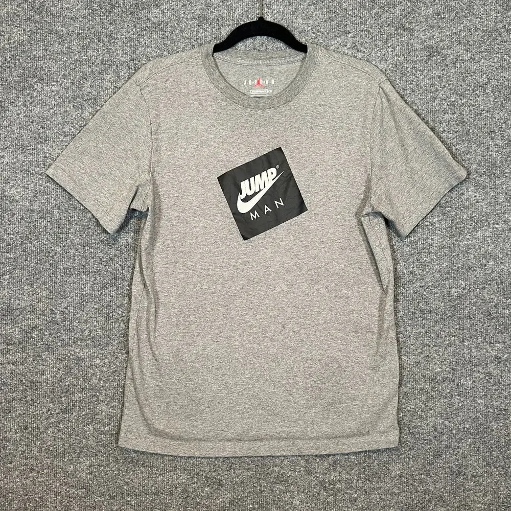 Jordan Shirt Mens Small Gray Tshirt Jump Man Short‎ Sleeve Crewneck Swoosh